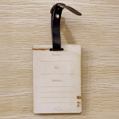 NL - Wooden Paper Luggage Tag
