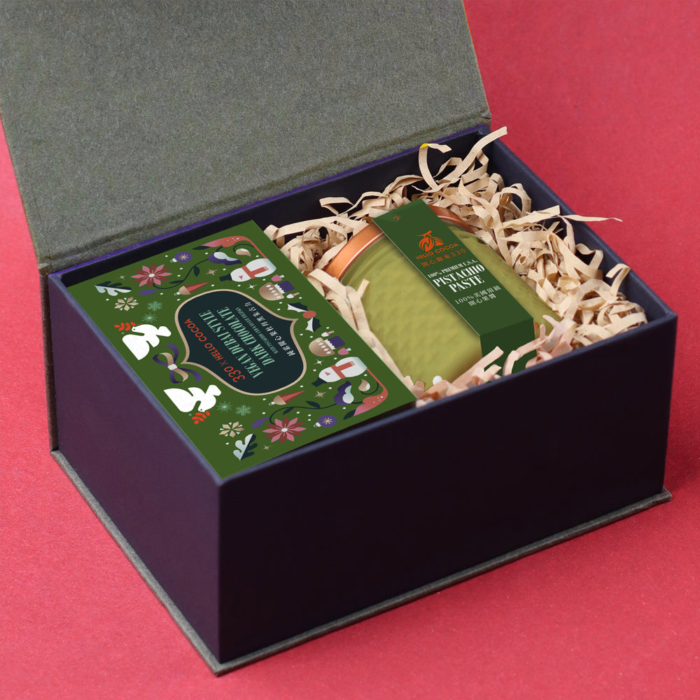 【Early Bird Offer】330 X Hello Cocoa Vegan Dubai Style Dark Chocolate with Pistachio and Kadayif Fillings & 100% Premium U.S.A. Pistachio Paste Set