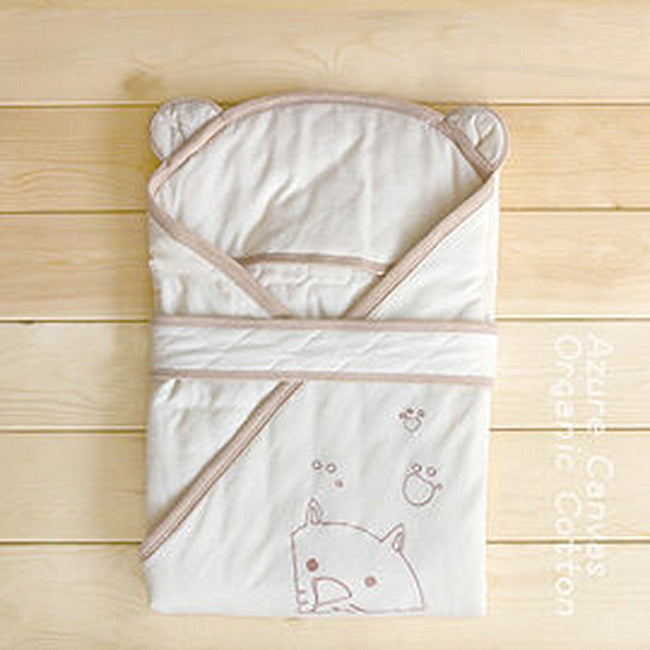 (Pre-order) Azure Canvas - Baby Swaddle (Brown Edge, 100% Organic Cotton), , ["Household","Organic Cotton","Personal Care\/Household"], snacks hk, grocery hong kong, beverage hk, 健康食品, 零食, 手工藝品, 居家用品, 天然有機, 送禮 建議, personal care products hk, 本土 良作, 社企 香港, 社企禮品, 新生精神康復會, nlpra, 自家品牌, 身心靈健康