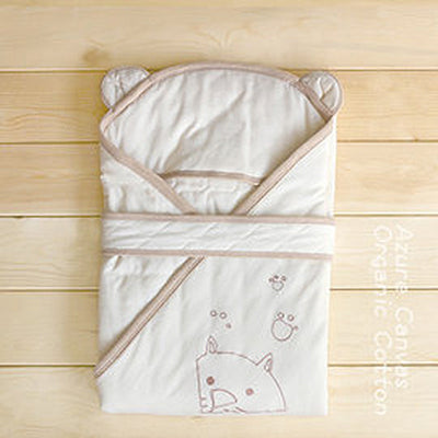 (Pre-order) Azure Canvas - Baby Swaddle (Brown Edge, 100% Organic Cotton), , ["Household","Organic Cotton","Personal Care\/Household"], snacks hk, grocery hong kong, beverage hk, 健康食品, 零食, 手工藝品, 居家用品, 天然有機, 送禮 建議, personal care products hk, 本土 良作, 社企 香港, 社企禮品, 新生精神康復會, nlpra, 自家品牌, 身心靈健康