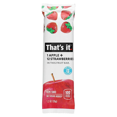 That's It - Apple + Strawberry Fruit Bar 35g, , ["330 Selections","Healthy Food","No added Sugar\/ Low Sugar","Office Snack & Drink","Other Snack","Snack"], snacks hk, grocery hong kong, beverage hk, 健康食品, 零食, 手工藝品, 居家用品, 天然有機, 送禮 建議, personal care products hk, 本土 良作, 社企 香港, 社企禮品, 新生精神康復會, nlpra, 自家品牌, 身心靈健康