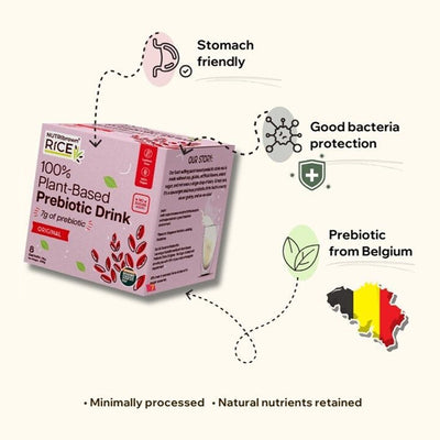 NUTRIbrown RICE - Instant Brown Rice Prebiotic Drink (Original/No added Sugar) 280g (35gX8)