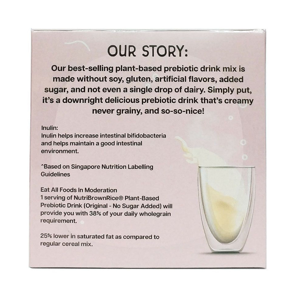 NUTRIbrown RICE - Instant Brown Rice Prebiotic Drink (Original/No added Sugar) 280g (35gX8)