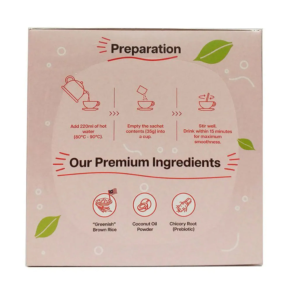 NUTRIbrown RICE - Instant Brown Rice Prebiotic Drink (Original/No added Sugar) 280g (35gX8)