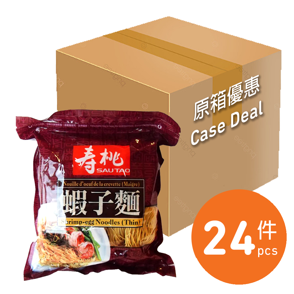 原箱优惠-寿桃牌虾子面(幼条) 454g x 24包